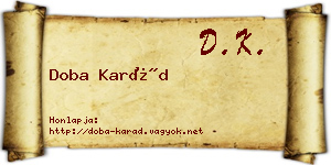 Doba Karád névjegykártya